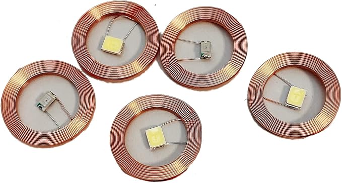 Taidacent 5 Pcs Induction Wireless LEDs and Coil High-Power Wireless Induction Lamp Bead Wiring-Free LED Lamp for Micro Modeling decoration Gundam Model (0.5W, Purple) - LeafyLoom