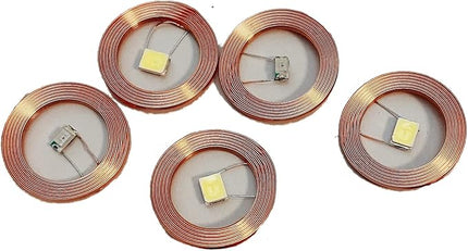 Taidacent 5 Pcs Induction Wireless LEDs and Coil High-Power Wireless Induction Lamp Bead Wiring-Free LED Lamp for Micro Modeling decoration Gundam Model (1W, Blue) - LeafyLoom
