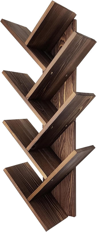 Tree Bookshelf 7-Tier | Wall Bookshelf | Book Organizer | Solid Wood Bookshelf for Kids | Floating Bookshelf Organizer - LeafyLoom