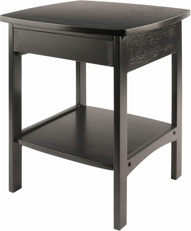 Winsome Basics Solid Wood End Table Nightstand - LeafyLoom