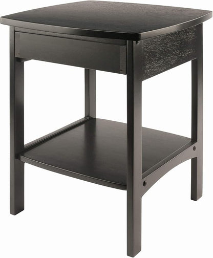 Winsome Basics Solid Wood End Table Nightstand - LeafyLoom