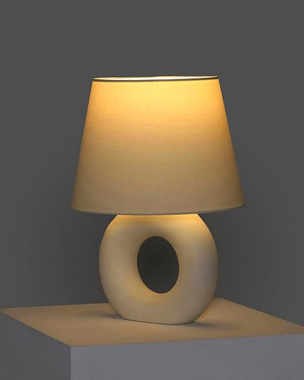 Brightech Chloe LED Table Lamp - Unique Modern Ceramic Lamp for Bedroom, Bedside, Desk - Cozy Night Light with Soft White Light for Living Room, Home Office - LeafyLoom
