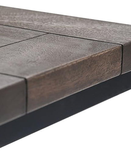 SIMPLIHOME Skyler SOLID MANGO WOOD and Metal 18 Inch Wide Rectangle C Side Table in Walnut Brown, Fully Assembled, For the Living Room and Bedroom - LeafyLoom