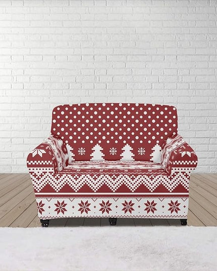 FKELYI Boho Christmas Easy Going Stretch Sofa Slipcover Washable Sofa Couch Cover Comfortable Furniture Protector with Elastic Bottom S FKELYI