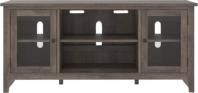 Signature Design by Ashley Arlenbry Modern Farmhouse TV Stand with Fireplace Option, Fits TVs up to 58", Weathered Gray - LeafyLoom