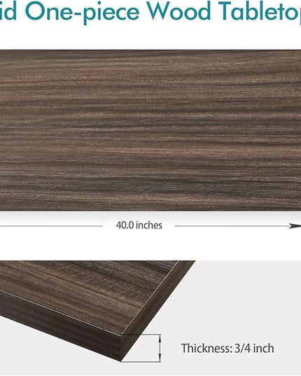 Kaboon Universal Tabletop 40"x18", Solid One-Piece Melamine Table Top, Double Desk L-Desk Floating Desk DIY, Home and Office,Eucalyptus/Dark Walnut - LeafyLoom