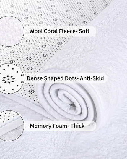 Area Rugs for Bedroom Living Room, 5x8 White Super Soft Comfy Thickened Memory-Foam Indoor Carpets, Modern Aesthetic Minimalist Carpet for Boys Girls Adults Apartment Nursery Home Décor - LeafyLoom