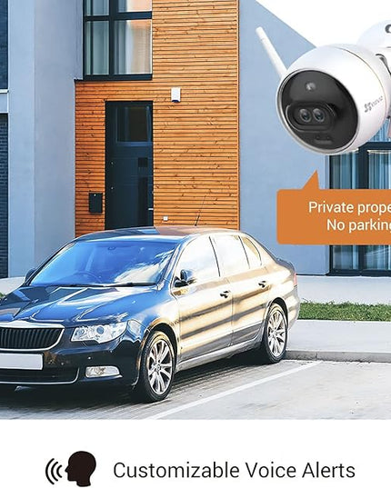 EZVIZ Outdoor Camera Dual Lens, Surveillance Camera with Color Night Vision & Human/Vehicle Detection, Active Defense with Light & Siren, Two-Way Talk, IP67, No Subscription Fee Cloud(C3X-Cloud) EZVIZ