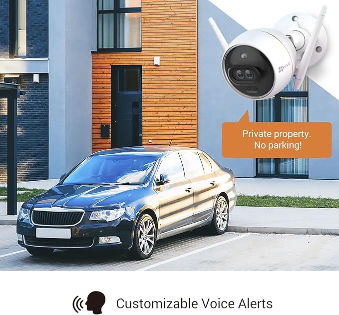 EZVIZ Outdoor Camera Dual Lens, Surveillance Camera with Color Night Vision & Human/Vehicle Detection, Active Defense with Light & Siren, Two-Way Talk, IP67, No Subscription Fee Cloud(C3X-Cloud) EZVIZ