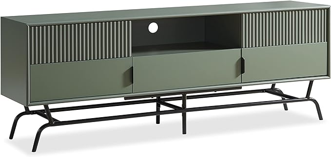 24/7 Shop at Home Quin Modern TV Stand with Storage Drawers, Media Console Cabinet, Entertainment Center for 65 inch Television, Unique Living Room Furniture, Light Gray - LeafyLoom