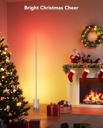 Govee Floor Lamp, RGBIC Lyra Color Changing Corner Lamp, Modern LED Lights with Wi-Fi App Control, 64+ Scene, DIY Modes, Music Sync, Standing Lamp, Suitable for Bedroom - LeafyLoom