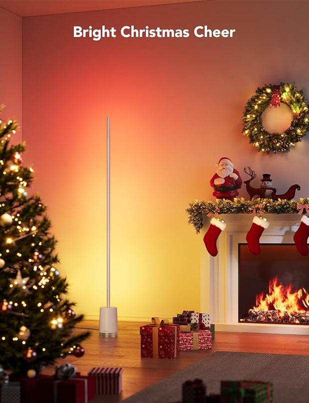 Govee Floor Lamp, RGBIC Lyra Color Changing Corner Lamp, Modern LED Lights with Wi-Fi App Control, 64+ Scene, DIY Modes, Music Sync, Standing Lamp, Suitable for Bedroom - LeafyLoom
