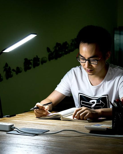 TOPESEL 5W 48 LEDs Dimmable Clip-on Led Desk Lamp, Eye-Care Flexible Gooseneck USB Clamp Reading Lamp, 3 Color Temperature, 14 Brightness Levels Table Lamp, Black - LeafyLoom