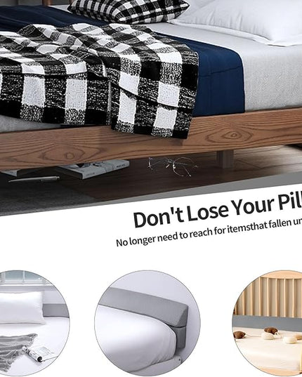 Pillow Wedge for Headboard Gap,Bed Gap Filler Full Size,Foldable Bed Wedge Pillow for Headboard,Light Grey Bed Wedge Gap Filler,Foam Mattress Gap Filler,54"x6"x6" - LeafyLoom