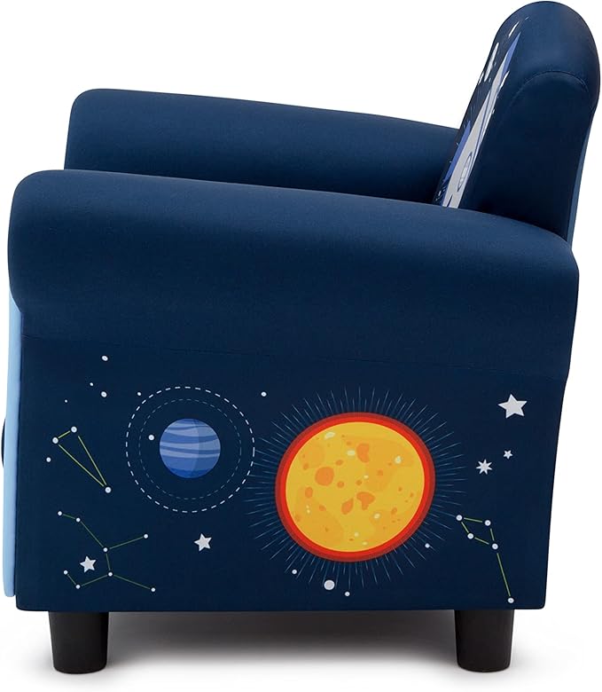 Delta Children Space Adventures Kids Upholstered Chair, Blue - LeafyLoom
