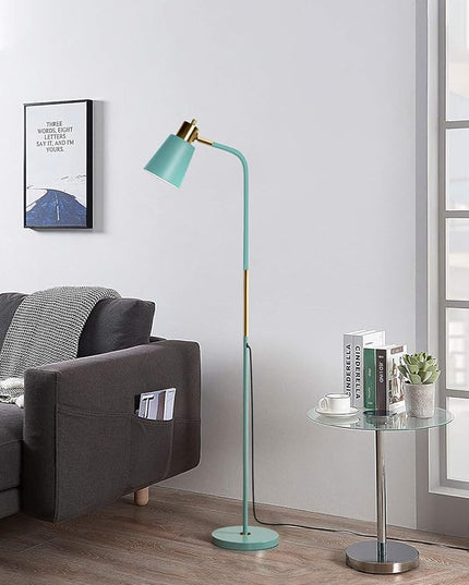 Floor Lamp, Industrial Floor Lamps for Living Rooms Rustic Farmhouse Reading Standing Floor Lamp Adjustable Metal Heads Indoor Task Lighting for Living Room Bedroom Office Home Décor (Green) - LeafyLoom