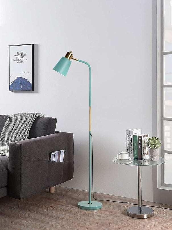 Floor Lamp, Industrial Floor Lamps for Living Rooms Rustic Farmhouse Reading Standing Floor Lamp Adjustable Metal Heads Indoor Task Lighting for Living Room Bedroom Office Home Décor (Green) - LeafyLoom