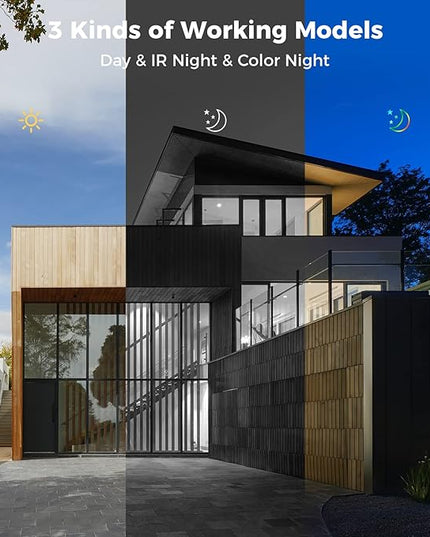 Hiseeu Security Camera Wireless Outdoor, 5MP Color Night Vision WiFi Surveillance Camera Pan/Tilt with Motion Detection/Siren/Light Alarm, 2-Way Audio, IP66 Weatherproof, No Monthly Fee, 2PCS Hiseeu