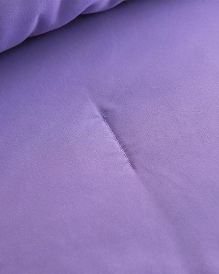 A Nice Night Waterfall Flutter Ruffle 3PCS Comforter Set,Chic Ruffled Textured Princess Bedding Set,Purple,Twin - LeafyLoom