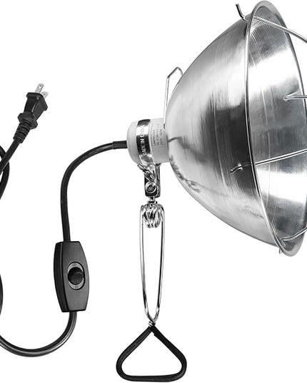 Simple Deluxe Clamp Lamp Light with 10.5 Inch Aluminum Reflector and Bulb Guard up to 250 Watt E26 Socket (no Bulb Included) 6 Feet 18/2 SJT Cord, Silver - LeafyLoom