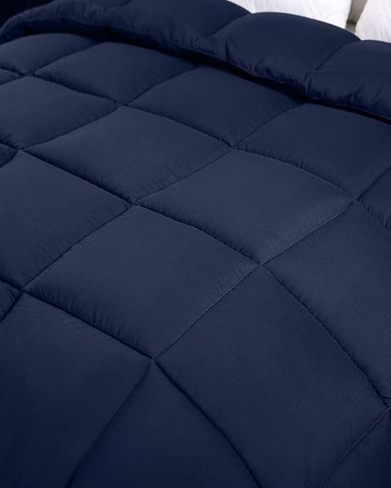 Utopia Bedding All Season 250 GSM Comforter - Plush Siliconized Fiberfill Comforter Twin - Box Stitched (Twin/Twin XL, Navy) - LeafyLoom