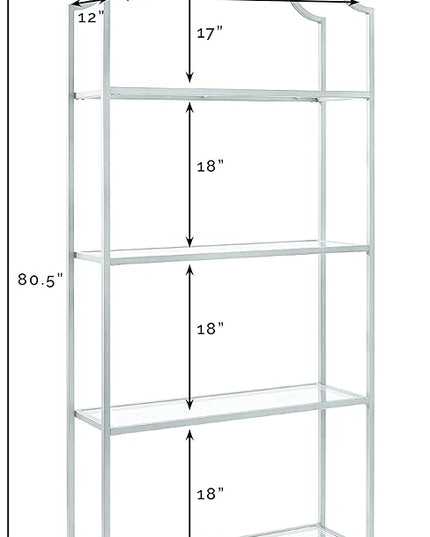 Crosley Furniture Aimee Etagere Bookcase - Gold and Glass - LeafyLoom