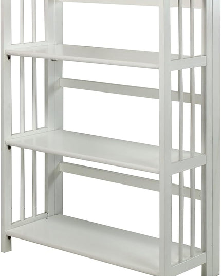 Casual Home 3-Shelf Folding Stackable Bookcase (27.5" Wide)-White - LeafyLoom