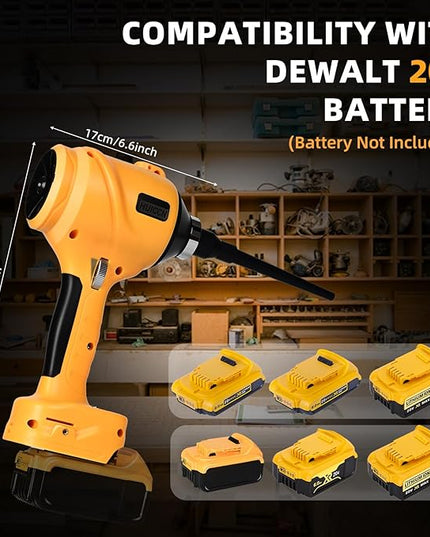 Cordless Dust Blower for Dewalt 20V Battery, Brushless Handheld Leaf Blower Compressed Air Duster 447 MPH for Garages Workshop Sawmill Room Home Cleaning(Battery Not Included) - LeafyLoom