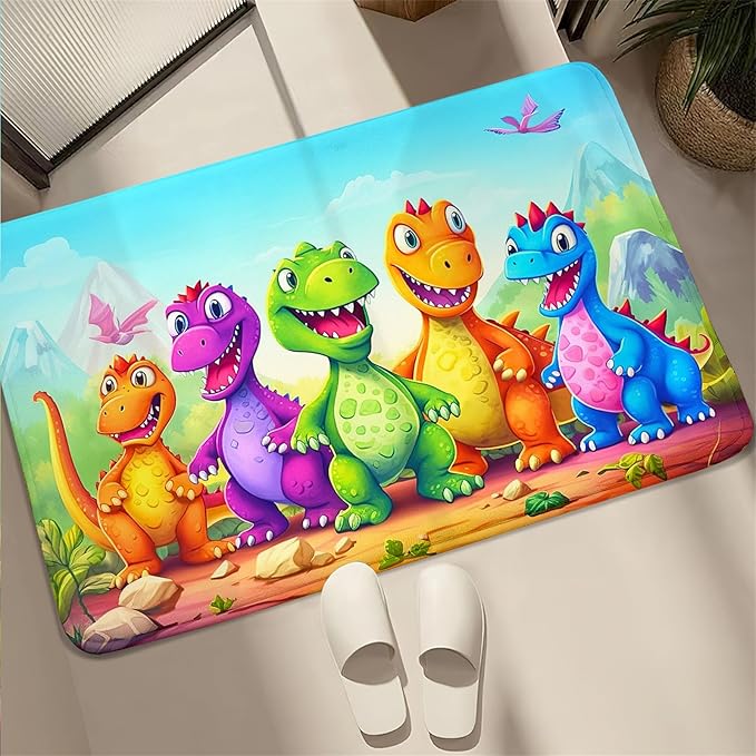 Dinosaur Carpet for Boys Room - Dinosaur Rugs for Boys Bedroom Cartoon Dinosaur Rug Kids Rugs for Bedroom Cute Dinosaur Area Rug for Living Room Bedroom Kids Room,2'×3' - LeafyLoom