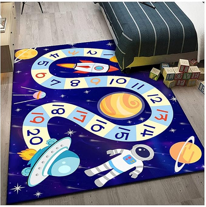 Kid Rug Carpet Playmat for Toy Cars and Train，Play Area Rug with Rubber Backing，Fun Throw Rug，Ideal Gift for Children Baby Bedroom Play Room(100×160cm/39×63in) - LeafyLoom