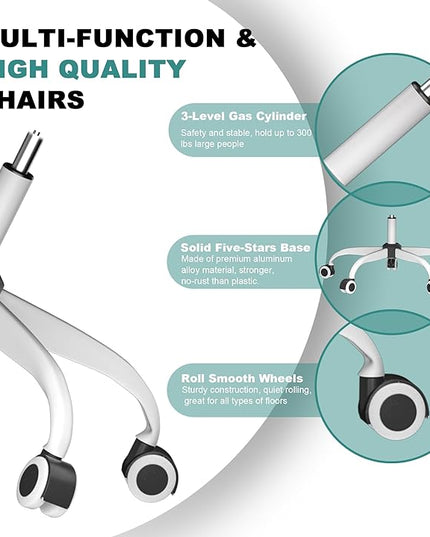 Mimoglad Office Chair, High Back Ergonomic Desk Chair with Adjustable Lumbar Support and Headrest, Swivel Task Chair with flip-up Armrests for Guitar Playing, 5 Years Warranty (Modern, Black) - LeafyLoom