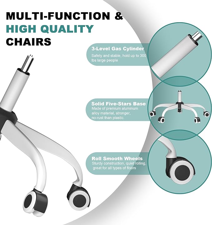 Mimoglad Office Chair, High Back Ergonomic Desk Chair with Adjustable Lumbar Support and Headrest, Swivel Task Chair with flip-up Armrests for Guitar Playing, 5 Years Warranty (Modern, Black) - LeafyLoom
