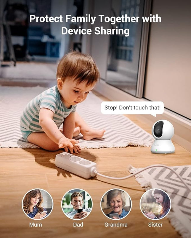 blurams Indoor Camera, 2K Pet Camera 360° Security Camera for Home Security with Phone App, Motion Tracking, 2-Way Audio, IR Night Vision, Siren, Works with Alexa & Google Assistant(2.4GHz ONLY) Blurams