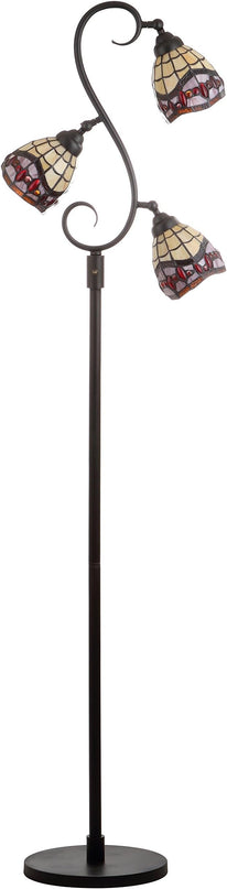 JONATHAN Y JYL8013A Walker Tiffany-Style 70.5" Multi-Light LED Floor Lamp, Tiffany, Traditional, Elegant, Office, Living Room, Family Room, Dining Room, Bedroom, Hallway, Foyer, Bronze - LeafyLoom