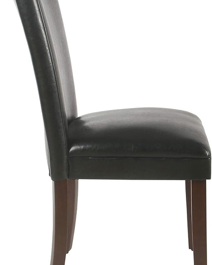 HomePop Classic Parsons Dining Chairs, Black Faux Leather (Set of 2) - LeafyLoom