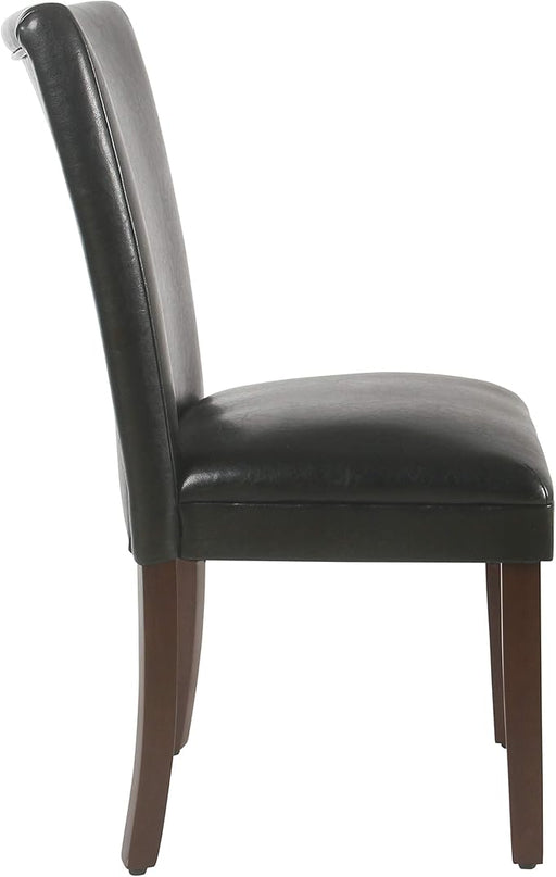HomePop Classic Parsons Dining Chairs, Black Faux Leather (Set of 2) - LeafyLoom