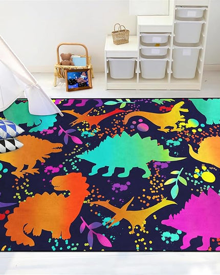 Cute Dinosaur Rug Dinosaur Area Rugs Cartoon Animal Patterns Carpets Dinosaur Bedroom Decor for Boys Kids Area Rug Dinosaur Rugs for Boys Bedroom Dinosaur Play Rug for Boys Bedroom,2'5''×4' - LeafyLoom