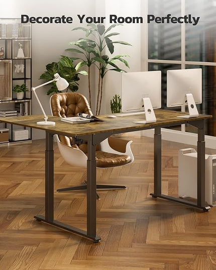 Dripex Standing Desk, 63"/ 71" L Shaped Desk Adjustable Height, Electric Corner Stand Up Desk Large Home Office Desk Computer Workstation, Dual Motor Sit Stand Desk 4 Legs, Super Stable - LeafyLoom