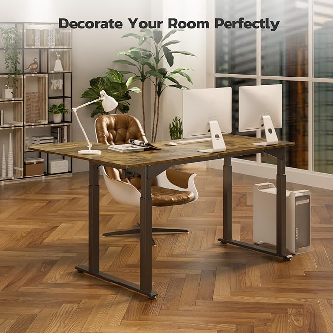 Dripex Standing Desk, 63"/ 71" L Shaped Desk Adjustable Height, Electric Corner Stand Up Desk Large Home Office Desk Computer Workstation, Dual Motor Sit Stand Desk 4 Legs, Super Stable - LeafyLoom