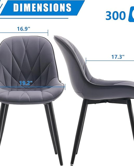 YOUNIKE Dining Chairs Set of 2, GrayishPurple Elegant Kitchen & Dining Room Chairs, Modern Faux Leather Padded Dining Chair, Armless Bedroom Side Chairs Dinner Chairs Dinning Chairs - LeafyLoom