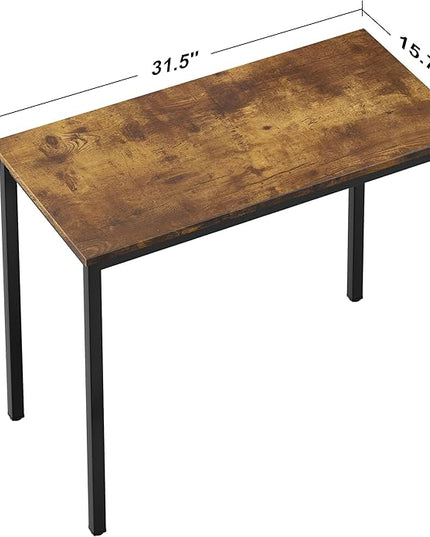 Need Small Computer Desk 31-1/2" Sturdy and Heavy Duty Writing Desk for Small Spaces and Small Desk Study Table Laptop Desk Rustic Brown & Black AC3FB (80 * 40) - LeafyLoom