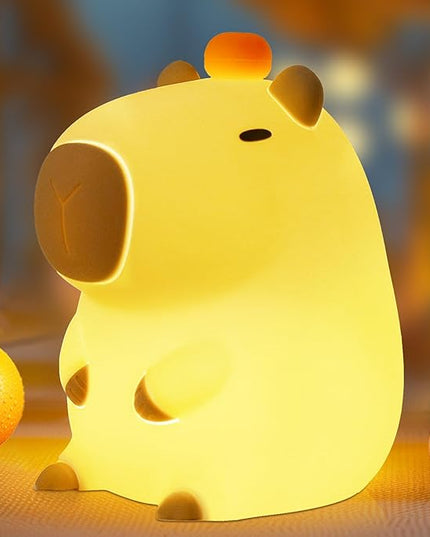 FULLOSUN Capybara Night Light, Capybara Gifts, Funny Capybara Birthday Gifts for Children Women Teenage Girls Boy Toddler - ABS+SIL Portable Squishy Rechargeable Dimmable - LeafyLoom