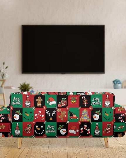 FKELYI Cute Christmas Furniture Protector Easy Going Stretch Sofa Slipcover Non-Slip Sofa Couch Cover Washable Sofa Slipcovers XL FKELYI
