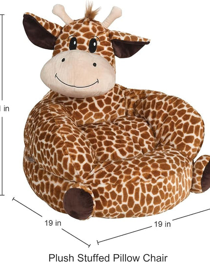 Trend Lab Giraffe Toddler Chair Plush Character Kids Chair Comfy Furniture Pillow Chair for Boys and Girls, 21 x 19 x 19 inches - LeafyLoom