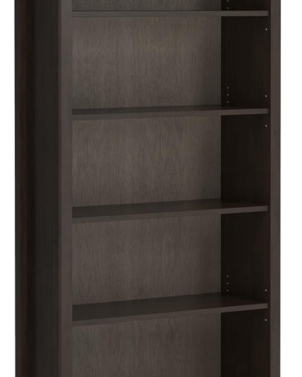 SIMPLIHOME Amherst SOLID WOOD Transitional 5 Shelf Bookcase for The Living, Study Room and Office, 36 inch, Hickory Brown - LeafyLoom