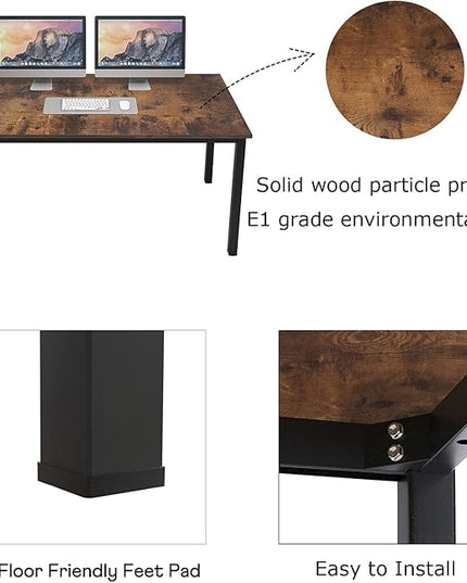 SogesGame Computer Desk,63 inch Desk& Workstations for Home Office, Writing Study Corner Desk,Modern Simple Style Laptop Table,Easy to Assemble - LeafyLoom