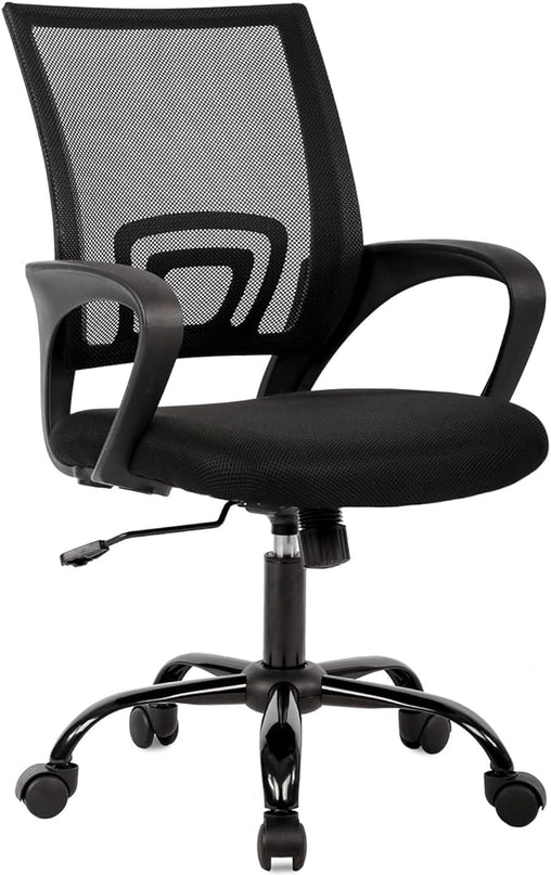 Direct Ergonomic Office Chair Home Desk Task Computer Gaming with Back Lumbar Support Armrest Swivel Modern Adjustable Rolling Executive Mesh for Women Men, Black - LeafyLoom