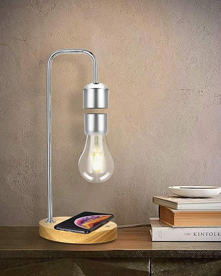 VGAzer Magnetic Levitating Floating Wireless LED Light Bulb with Wireless Charger for Desk Lamp,Room or Office Decor,Unique Gifts - LeafyLoom
