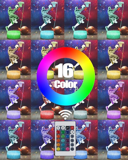 Baseketball Gifts for Boys, Baseketball Night Light with 16 Colors Adjustable Remote Touch Baseketball Decor Toys Birthday Gifts for Boys - LeafyLoom
