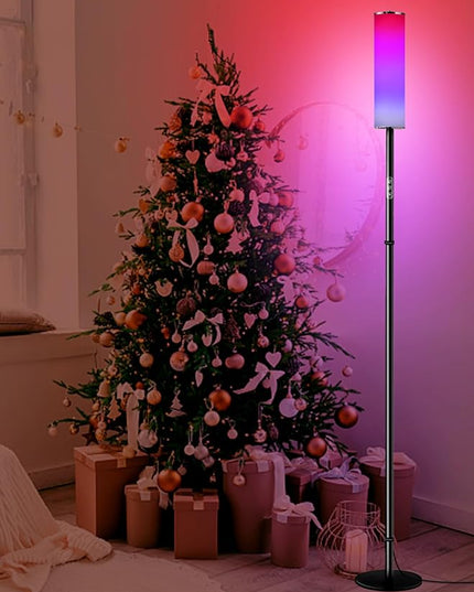 chiphy RGB Floor Lamp, 75'' Color Changing Floor Lamp, LED Cylinder Floor Lamp Alexa Lamp APP Control, Music Sync DIY Mode, 18W 1600 Lumen Modern Lamp for Living Room Bedroom Gaming Room Party - LeafyLoom